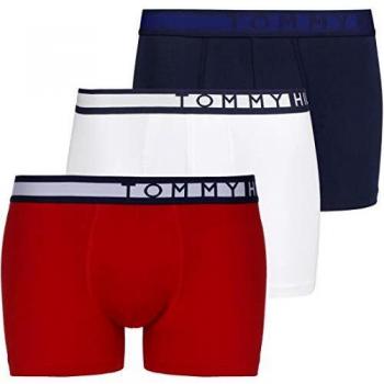 3 Pack of Tommy Hilfiger Men's Boxer Briefs, Navy Blazer / Tango Red / PVH White