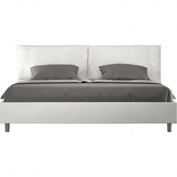Letto King Antea 200x200 bianco con rivestimento similpelle