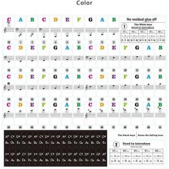 Etiquetas para teclado de piano de 54/61/88 teclas