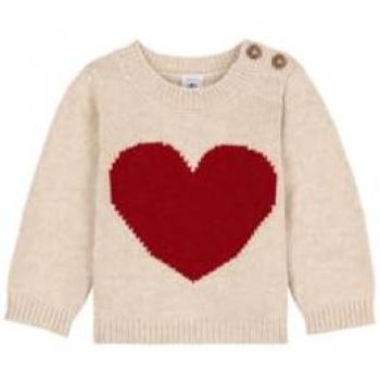 Pullover Infantil Petit Bateau 95 cm Milky 3 Años Blanco/Red