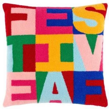 Housse de coussin tricotée Festive-Val 43cm