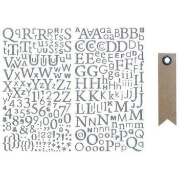 Lettres autocollantes pailletées et étiquettes en kraft
