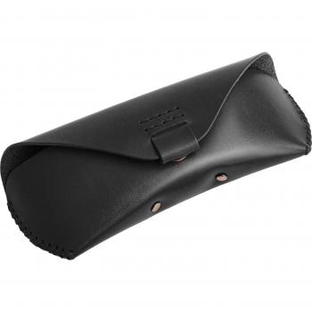 Italian Leather Black Sunglass Case – Magnetic, Handcrafted