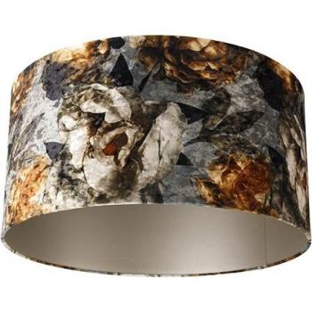 Abat-jour en velours motif floral 50/50/25