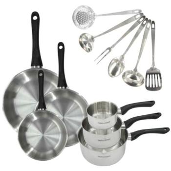 Ensemble cuisine tous feux Fackelmann – 3 poêles, 3 casseroles, 6 ustensiles