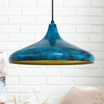 Lampada a sospensione RoyalTech Claus Blu Oro Ø35cm Metallo E27 (Design Classico)