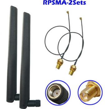 Antena de 20cm 5dBi Doble Banda 2.4G/5G MHF4 a SMA