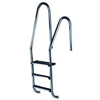 Échelle de piscine 3 marches asymétrique + 1 marche double de sécurité AISI316