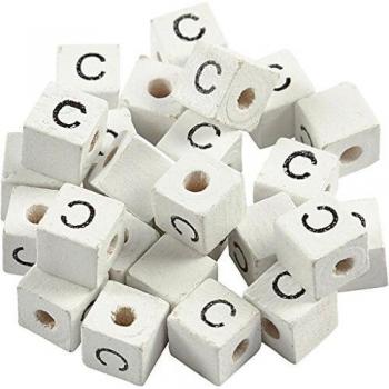 Perles lettres C 8x8 mm