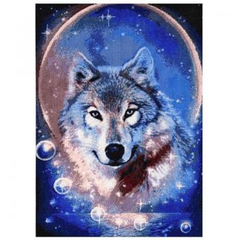 Diamant-Pattern Wolf Tiermalerei 20×30 cm