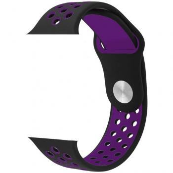 ZRO UltraSoft Silikon-Armband – Kompatibel mit Apple Watch 38 mm (Schwarz/Lila)