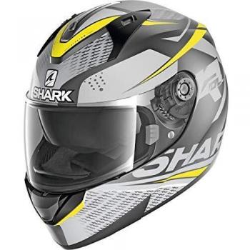 Shark Motorradhelm Nc für Herren, Grau/Schwarz/Fluo, S