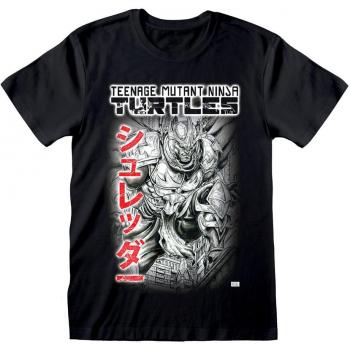 Teenage Mutant Ninja Turtles Stomping Shredder T-Shirt Black Large 100% Cotton