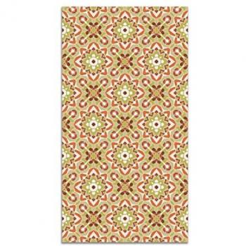 Alfombra Salón Vinilo Oriental Naranja 200x200 Home