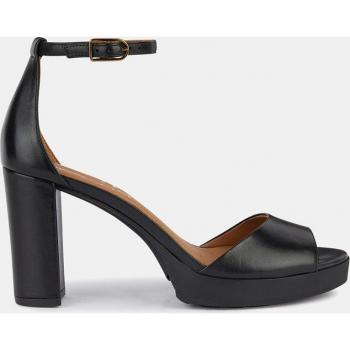 Geox Walk Pleasure 85s Negra – Sandalia de Mujer en Piel y Tacón Bloque