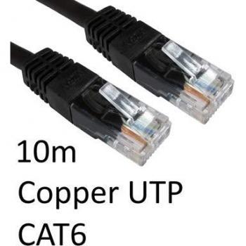 RJ45 M to RJ45 M CAT6 10m Black OEM Moulded Boot Copper UTP Network Cable ERT-610 BLACK