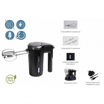 Batteur mains libres Tognana 2.0 – couleur noire, corps plastique‑inox