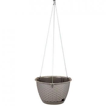 Blumenampel mit Metallaufhängung RATOLLA RUND W mocca Höhe 14,2cm, Ø 21,7cm Kunststoff