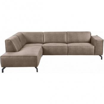 Komfortables Ecksofa Lorcan aus Strukturstoff