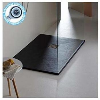 PlanèteBain Receveur à poser 80X160 cm Noir XXL