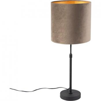 Sophisticated Taupe Velvet Table Lamp