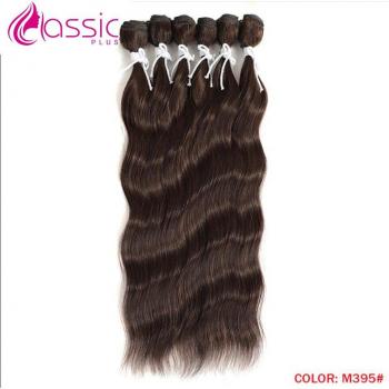 Extensiones de Cabello Sintético, 20 Pulgadas, Ondulado, 6 Piezas, Resistente al Calor