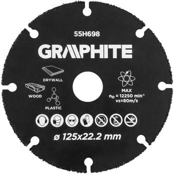 Disque à tronçonner GRAPHITE 125 mm pour plastiques
