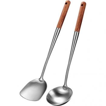 Stainless Steel Wok Spatula and Ladle Set