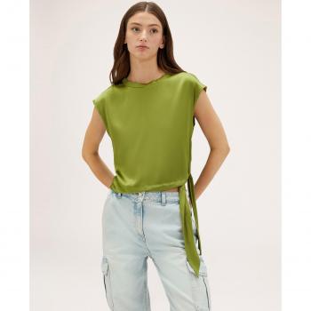 Motivi Raso Verde Claro Blusa Elegante