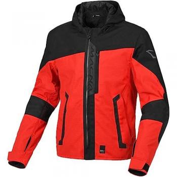 Macna Riggor Giacca Moto Tessile Impermeabile Nero Rosso 3XL