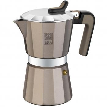 Cafetera Italiana Bra A170577 Cafetera 6 Tazas Titanium Para 6 Tazas Negro