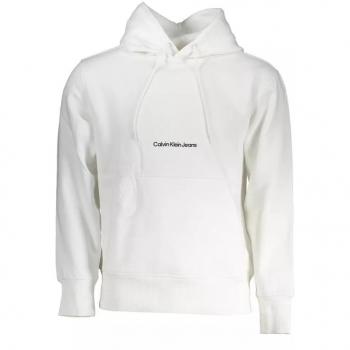 Calvin Klein Men's XL White Hooded Sweatshirt with Embroidery