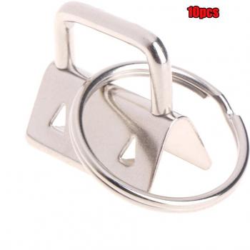 10 pièces porte-clés 25mm avec clips en coton et anneaux fendus