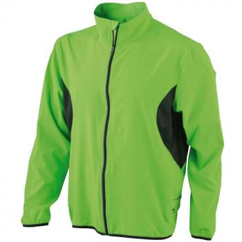 Fluogreen/Black Men’s Running Jacket, XL – James & Nicholson JN444