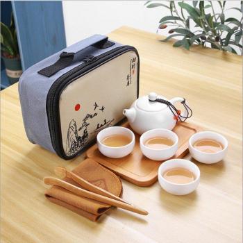 Gaiwan en céramique, service à thé 1 pot 4 tasses
