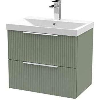Hudson Reed DFF893D Fluted Wall Hung Vanity Unit with Ceramic Basin