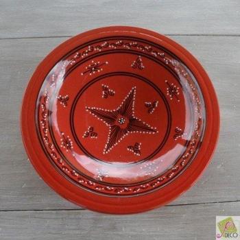 Plana tebsi tatuado rojo – D 33 cm