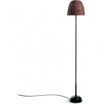 Lampada da pavimento Atticus 114, LED, marrone grafite/marrone, spina