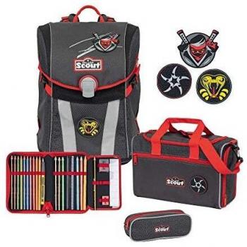 Scout Sunny Exklusiv Funny Snaps Schulranzen 4‑teiliges Set – Ninja Star