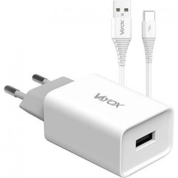 Caricatore USB Vayox 5V 2.1A con Cavo USB Tipo C 1m