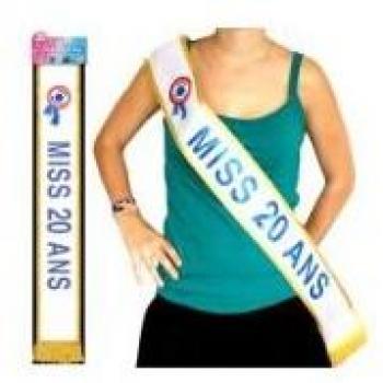 Écharpe Humoristique Miss 20 Ans Or Bleu