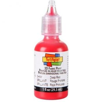 Scribbles Deep Red 3D Fabric Paint