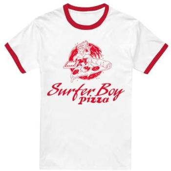 Medium “Surf & Pizza” Stranger Things Graphic Tee for Men