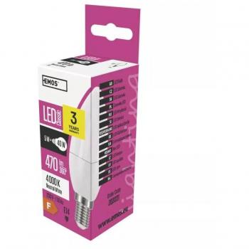 EMOS LED ŽÁROVKA CLASSIC CANDLE 6W(40W) 470lm E14 NW