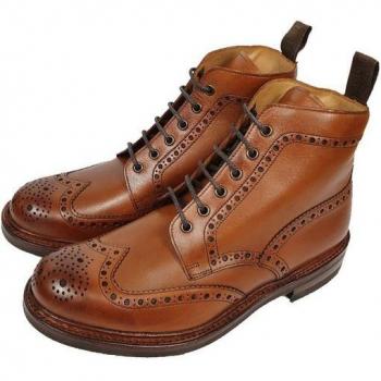 Loake Bedale Brown Burnished Leather Brogue Derby