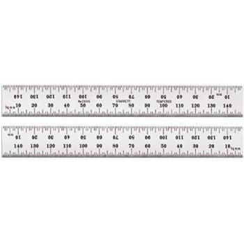 Starrett 150mm x 19mm x 1.2mm Metal Ruler with Millimetre Markings