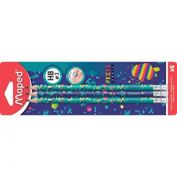 Magni, Bleistift, Bleistift PIXEL PARTY HB Radiergummikopf 6er (6 x)