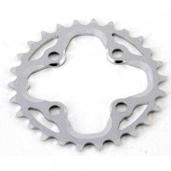 Plato de Ciclismo MSC CNC Alu7075 4 Brazos 64 mm 26D Anodizado Plata