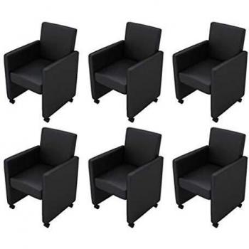 Black Faux Leather Dining Chairs