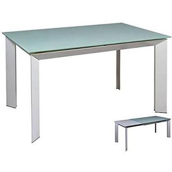 Tavolo da Cena Vetro-MDF – 140 x 90 cm, finitura bianca